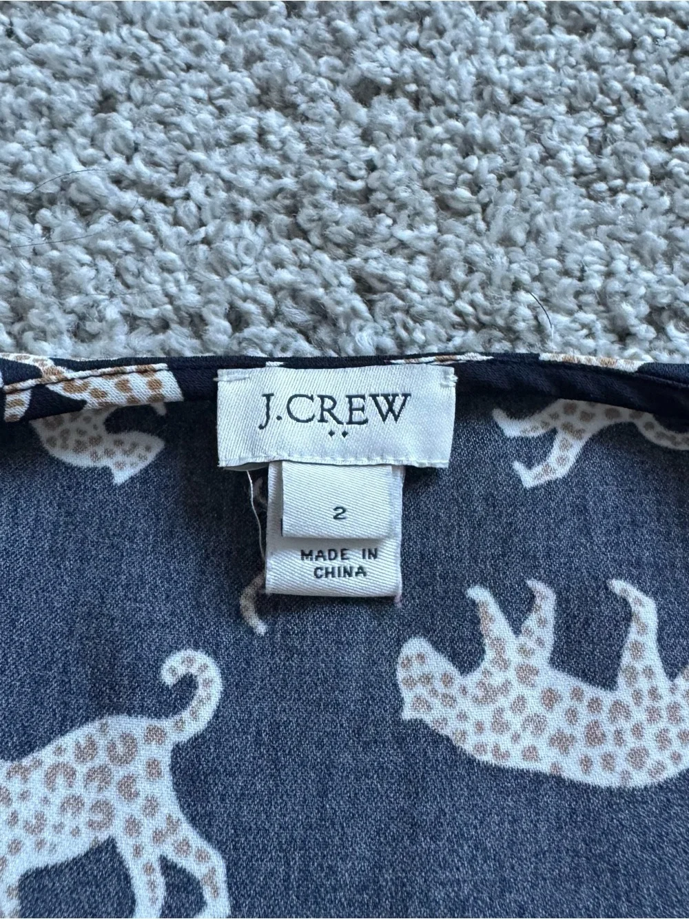 J.Crew Navy Wrap Dress with Leopard Print